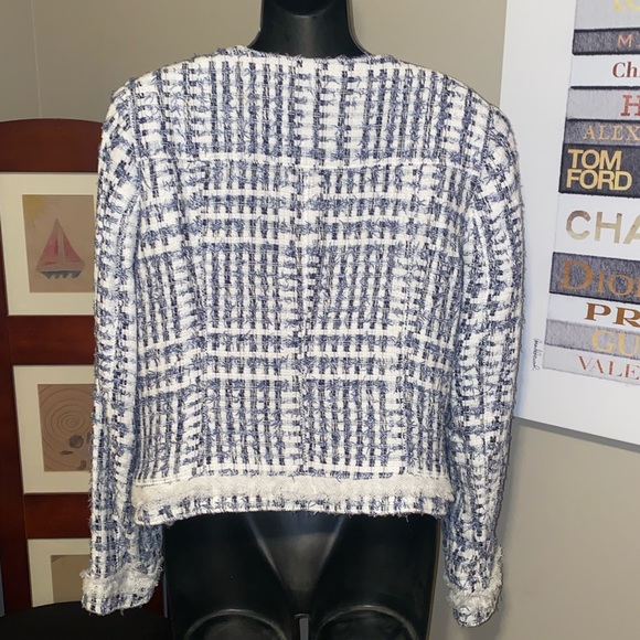 Euc Javier Simorra blue &white Tweed jacket - Picture 3 of 4